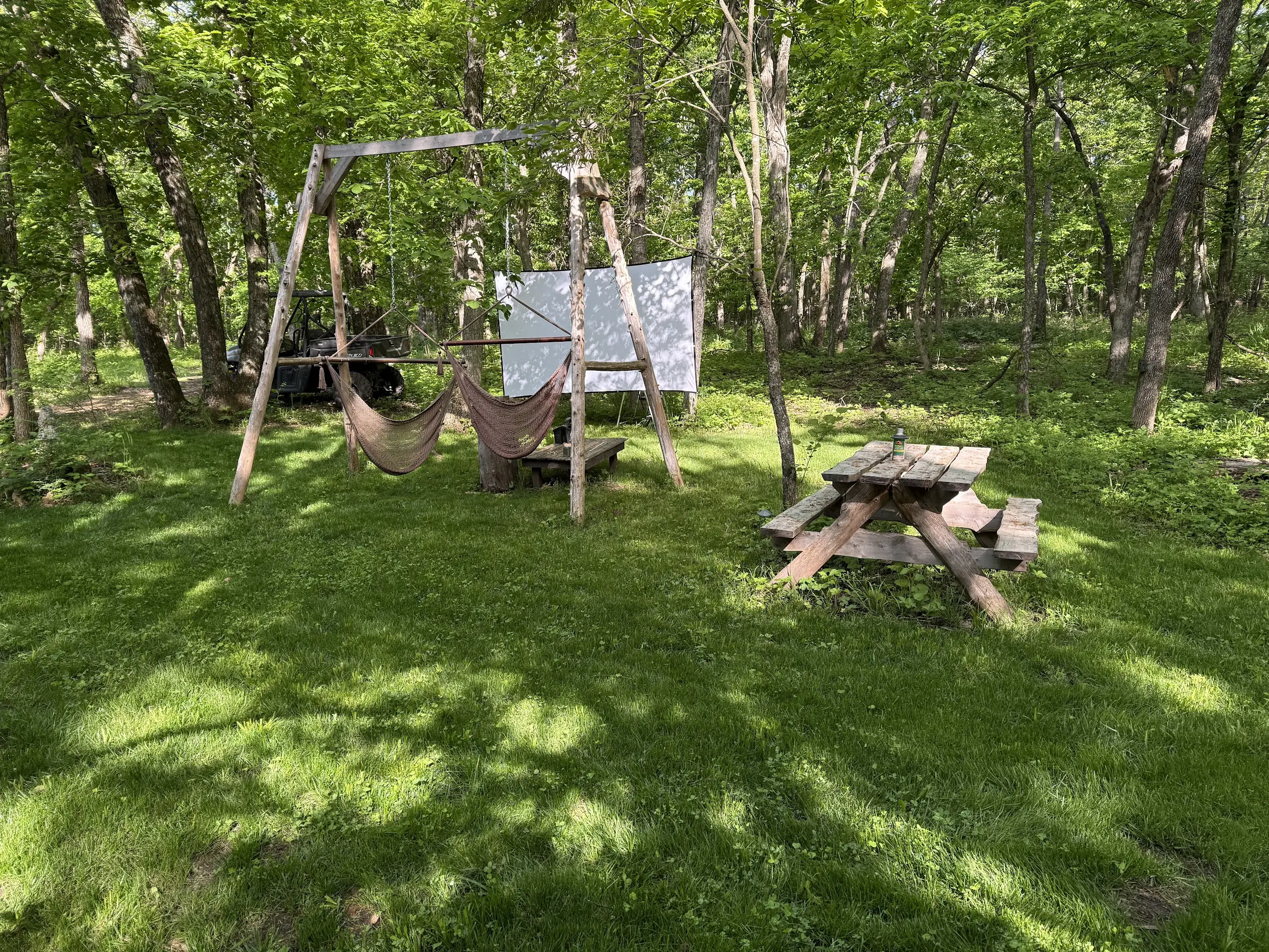 Outdoor kitchen with grill and smoker